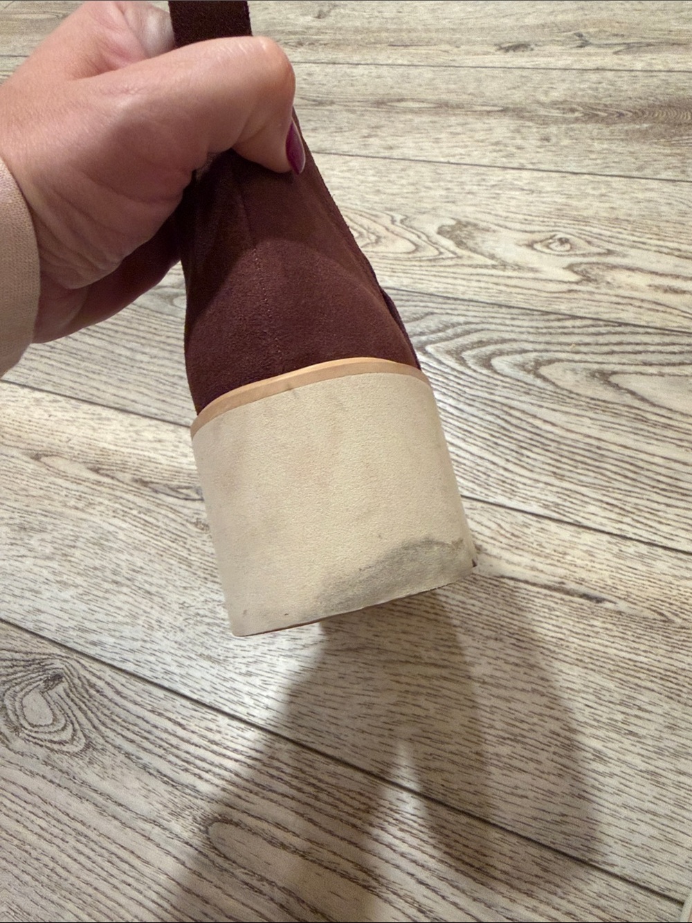 Toms Wine Suede Platform Ankle Booties with Side Zip - Picture 7 of 7